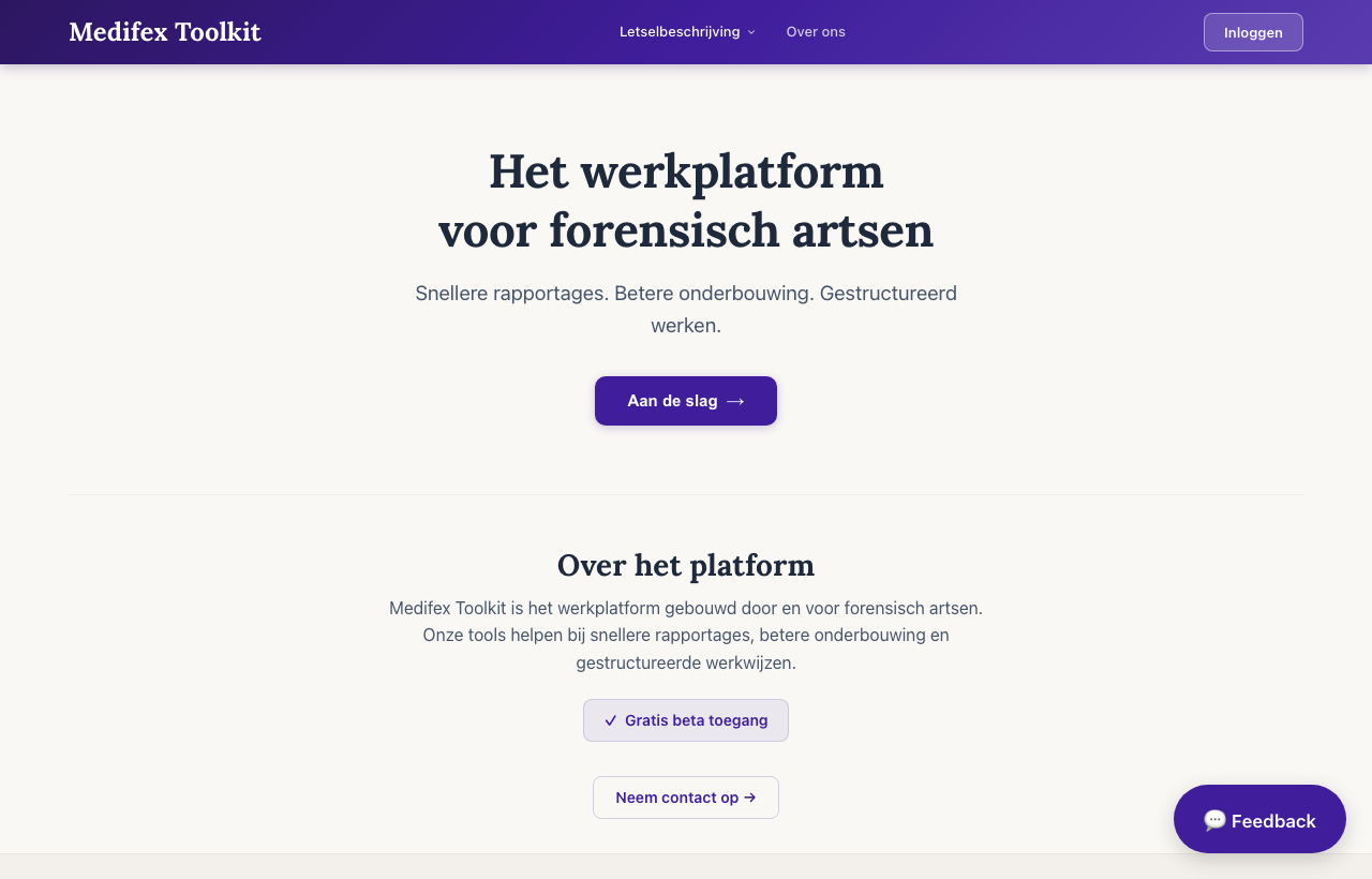 Medifex Toolkit, het werkplatform voor forensisch artsen